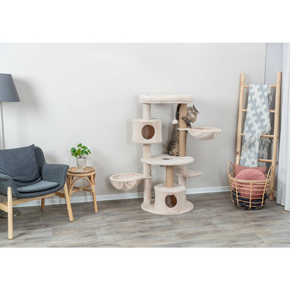 Anna Jute 50" Cat Tree Scratching Posts Condos Hammocks Perches Cat Toy, Beige