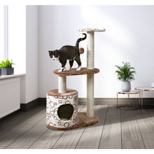 Casta Plush & Sisal 3-Level 37.4" Cat Tree with Scratching Posts & Condo, Brown