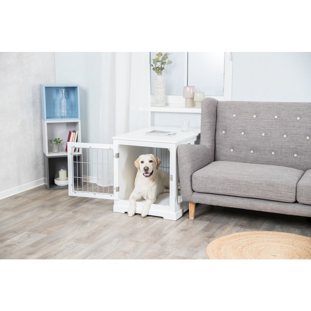 32.7" Dog Crate, Wooden Indoor Kennel Furniture for Medium Dogs Up to 50 lb