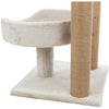 Isaba Plush 2-Level 24.4" Cat Tree with Sisal Scratching Posts, 2 Perch, Greige