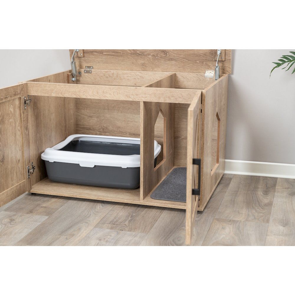 XL Farmhouse Litter Box Enclosure, Hidden Litter Box Cabinet or End Table