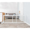 Expandable Wooden Freestanding Pet Gate with Pet Door, Expands to 71" Wide