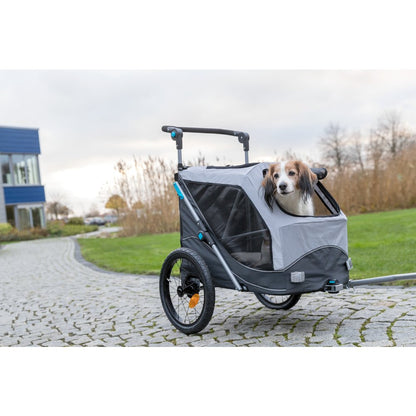 Quick-Fold Dog Bike Trailer, Carrier for Small Dogs up to 48 lbs, Gray