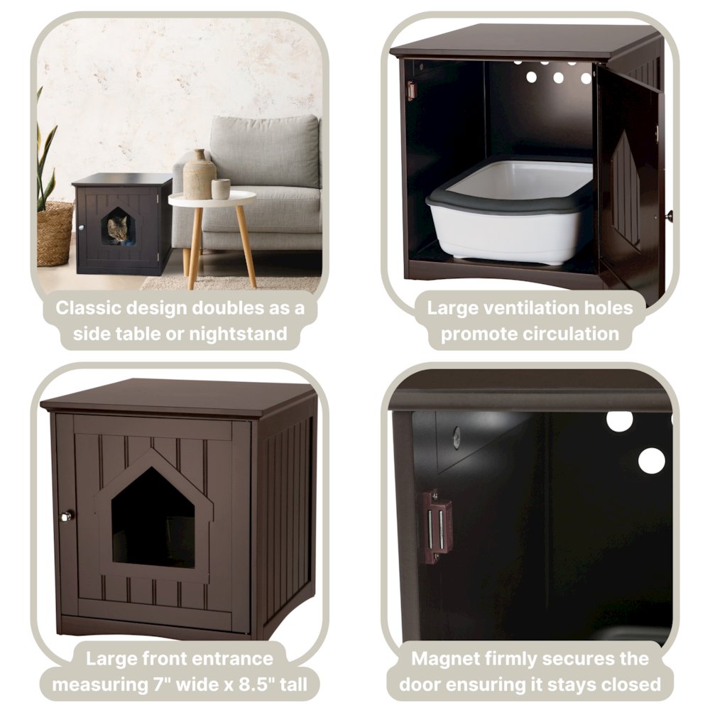 Small Cat Litter Box Enclosure Hidden Litter Indoor Cat Furniture Pet Home
