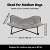 Elevated Camping Cot, Folding Dog Bed, Raised Travel Lounger for Medium Dogs