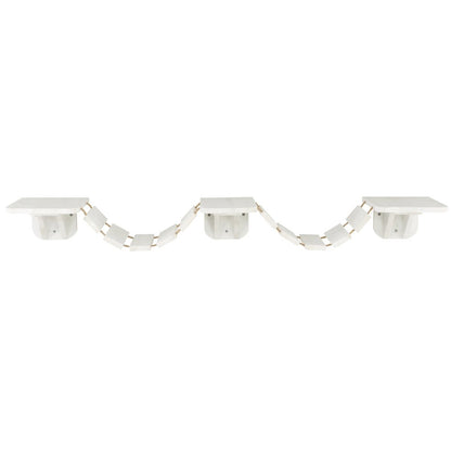 Multi-Level Wall Mounted Cat Perch with Bridge, White
