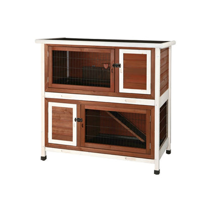 Natura Double Weatherproof Outdoor 2-Story Wooden Small Animal Hutch
