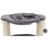 Baza Grande Plush & Sisal 24" Cat Tree, Cat Condo and Hammock, Cat Toy, Gray