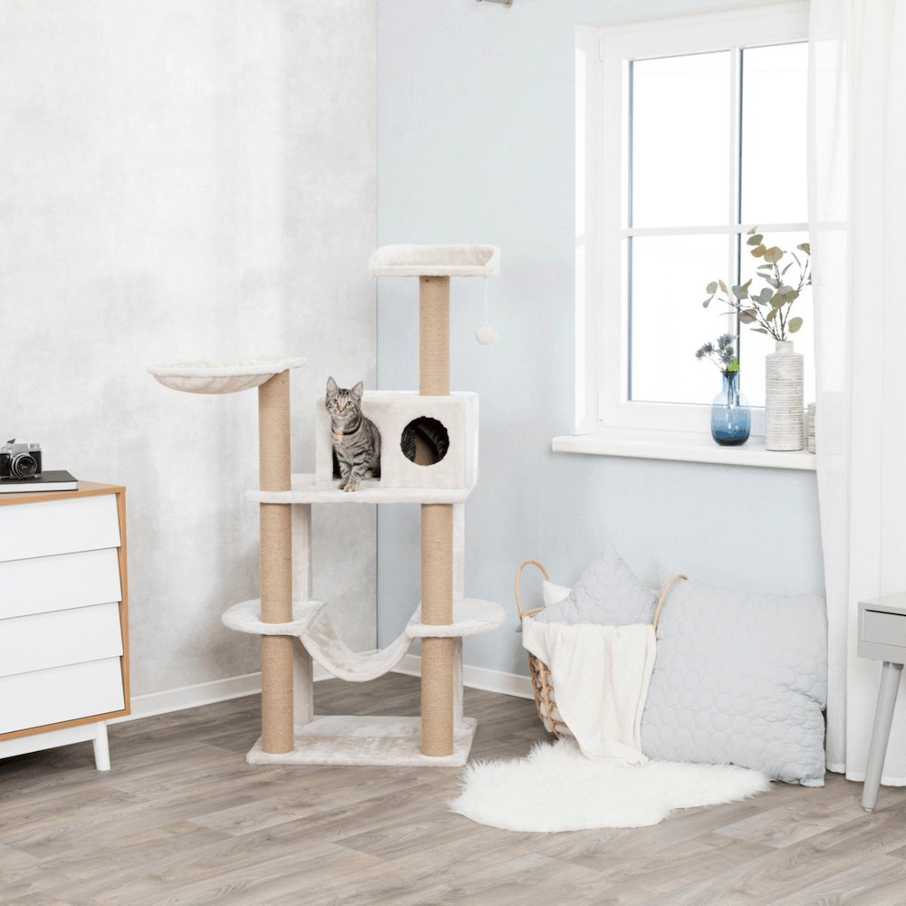Federico Plush & Sisal 4-Level 56" Cat Tree Scratching Posts Condo Hammock