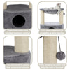 Baza Grande Plush & Sisal 24" Cat Tree, Cat Condo and Hammock, Cat Toy, Gray