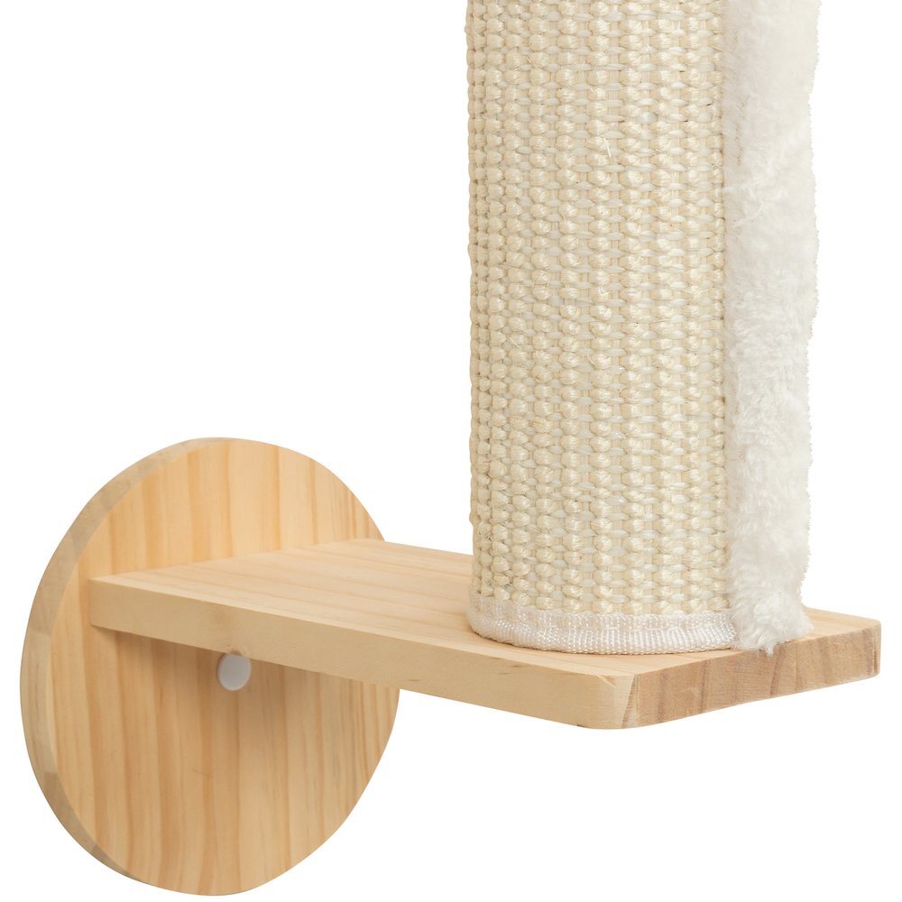 Wall Set 1 Wall Mounted Sisal Cat Scratching Post with Ledge, Natural