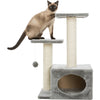 Valencia Plush & Sisal 3-Level 28" Cat Tree with Scratching Posts & Condo, Gray