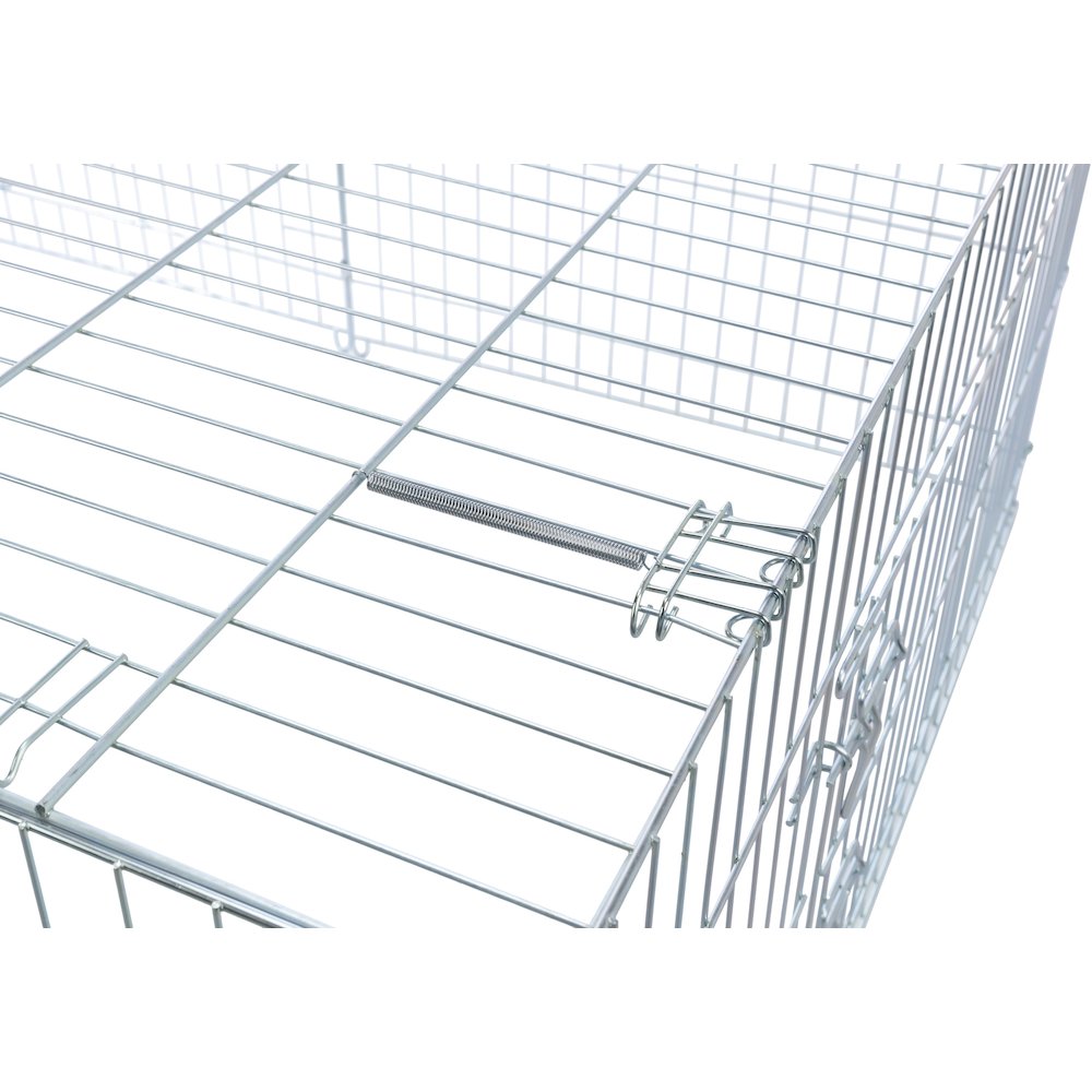 Enclosed Outdoor 34 cu. Ft. Galvanized Metal Small Animal Cage with 5 Doors
