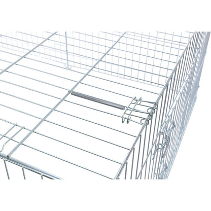 Enclosed Outdoor 34 cu. Ft. Galvanized Metal Small Animal Cage with 5 Doors