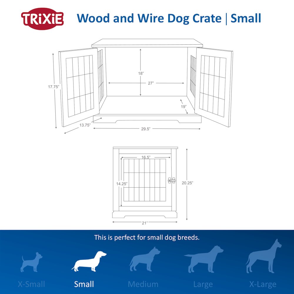 29.5" Dog Crate, Wooden Indoor Kennel Furniture for Small Dogs Up to 25 lb