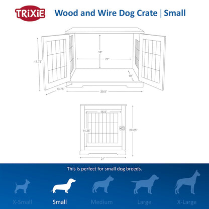 29.5" Dog Crate, Wooden Indoor Kennel Furniture for Small Dogs Up to 25 lb