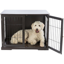 38.7" Dog Crate, Wooden Indoor Kennel Furniture for Large Dogs Up to 66 lb