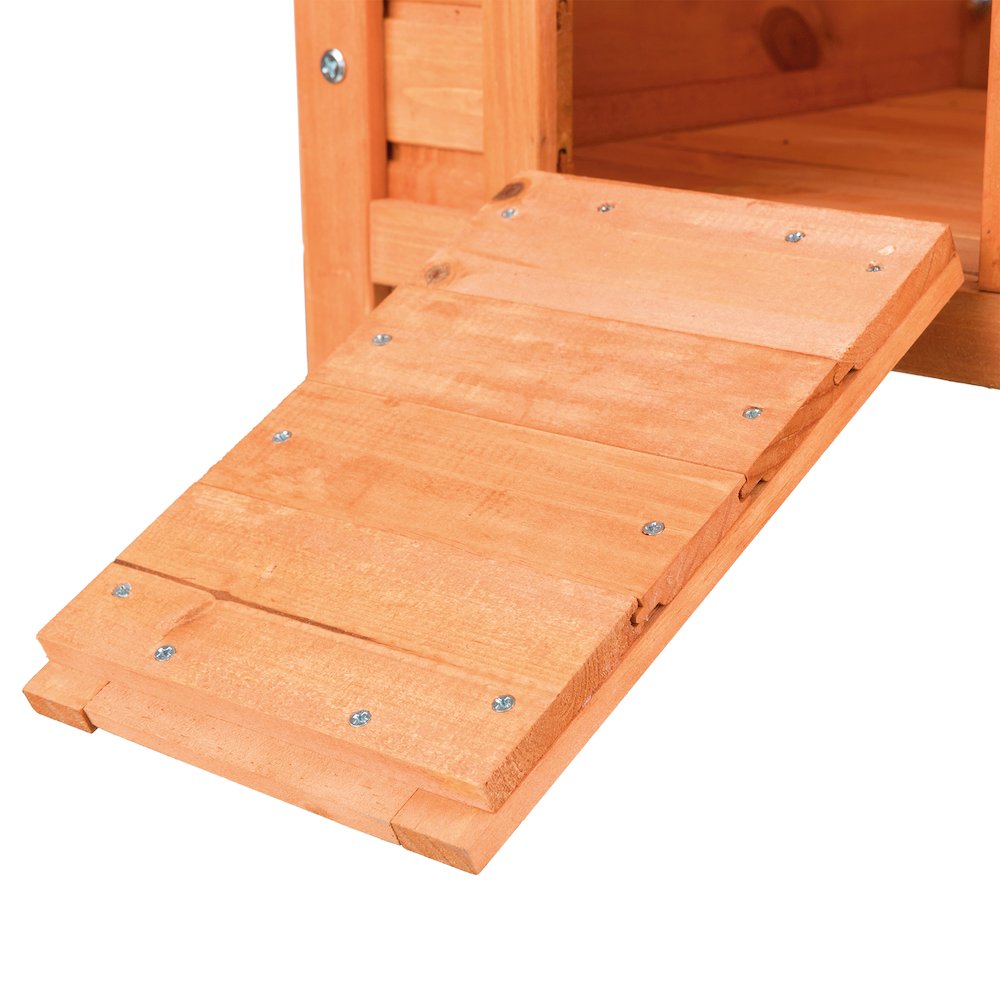 Outdoor Wooden Small Animal Home with Hinged Roof, Raised Floor for Rabbits