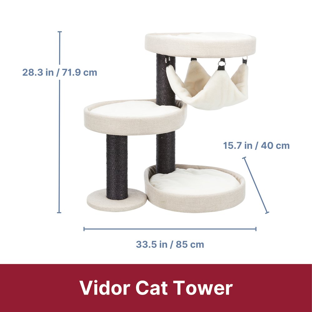 Vidor Plush & Sisal 2-Level 28.3" Cat Tree Scratching Posts Hammock Cushions