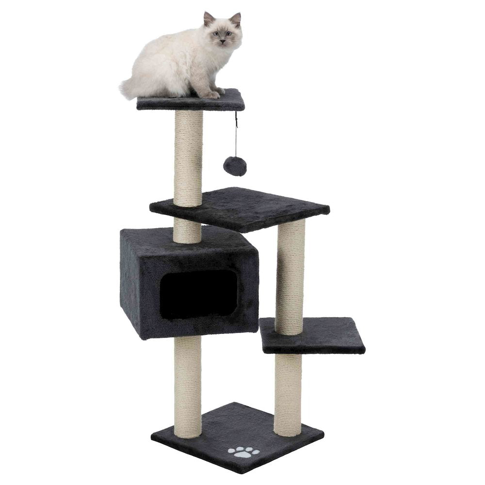 Palamos Plush & Sisal 4-Level 43" Cat Tree with Scratching Posts & Condo, Gray