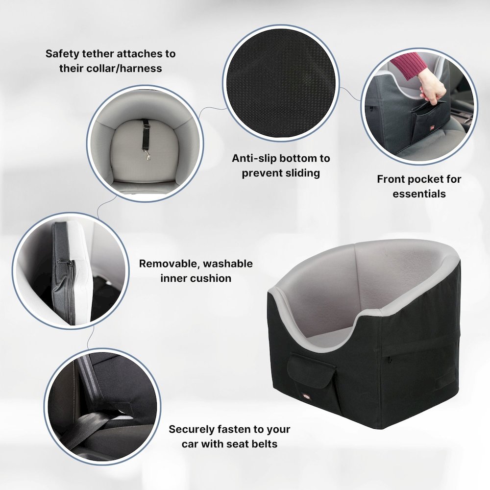 Pet Booster Seat, Travel Cat Bed, Dog Car Seat Ideal for Small Dogs and Cats