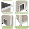 Classic Elevated Weatherproof Cat House, 2 Cover Openings, Indoor-Outdoor