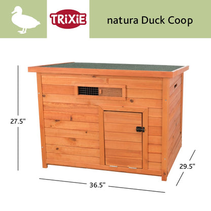 natura Weatherproof Wooden Outdoor Duck Coop with Pull-Out Tub, Brown