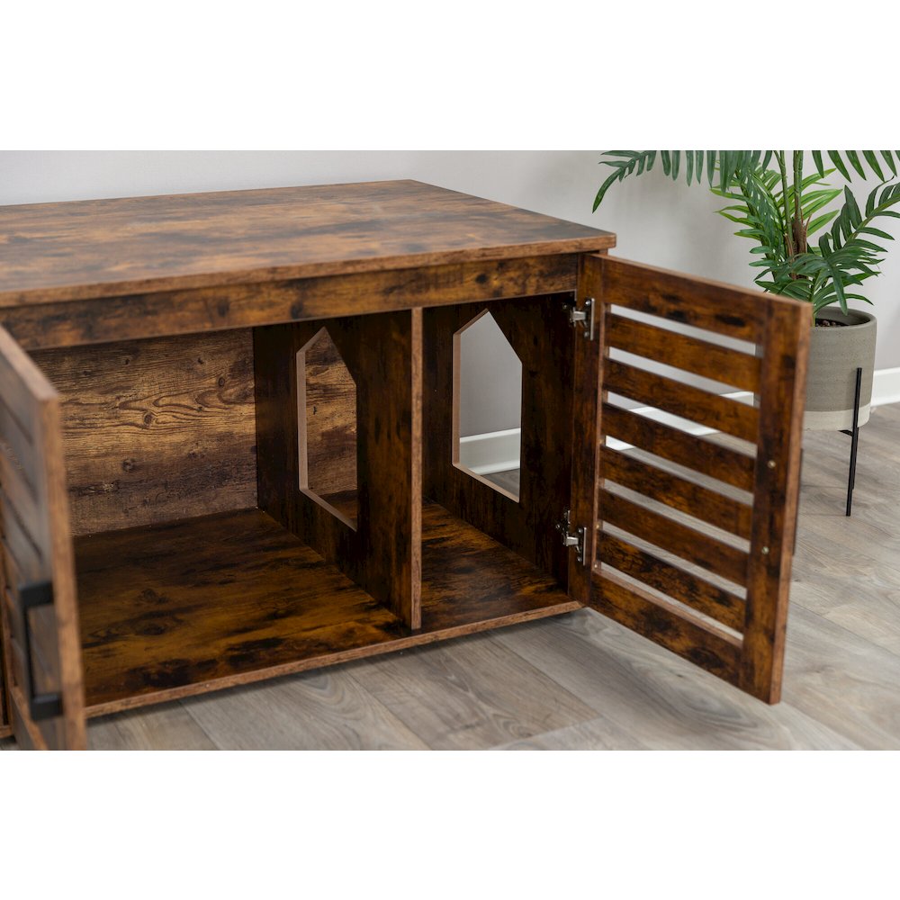 XL Farmhouse Litter Box Enclosure, Hidden Litter Box Cabinet or End Table