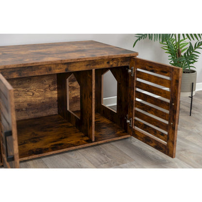XL Farmhouse Litter Box Enclosure, Hidden Litter Box Cabinet or End Table