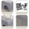 Crazy Cube Stackable Cat Condo with Sisal Scratching Surface, Cozy Hideaway