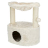 Baza Grande Plush & Sisal 24" Cat Tree, Cat Condo and Hammock, Cat Toy, Cream