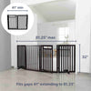 4-Panel Foldable Wood Freestanding Pet Gate, Walk Thru Door, Expands to 80"