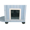 natura 3-Story Weatherproof Small Outdoor Cat House with 2 Entrances, Blue