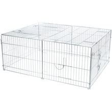 Enclosed Outdoor 34 cu. Ft. Galvanized Metal Small Animal Cage with 5 Doors