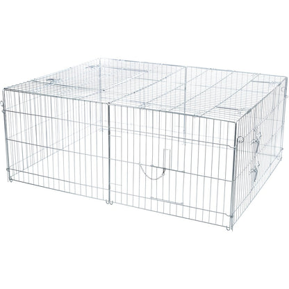 Enclosed Outdoor 34 cu. Ft. Galvanized Metal Small Animal Cage with 5 Doors