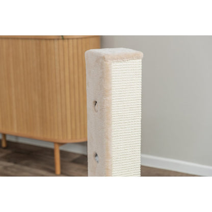 Soria Plush & Sisal 31.5" Square Scratching Posts, Cat Toys for Hunting, Beige