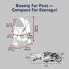 3-Wheeled Foldable Dog & Cat Stroller with Canopy and Storage Compartments, Pink
