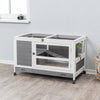 Mobile Indoor 1-Story Wooden Small Animal Cage with Wheels & Pull-Out Tray, Gray