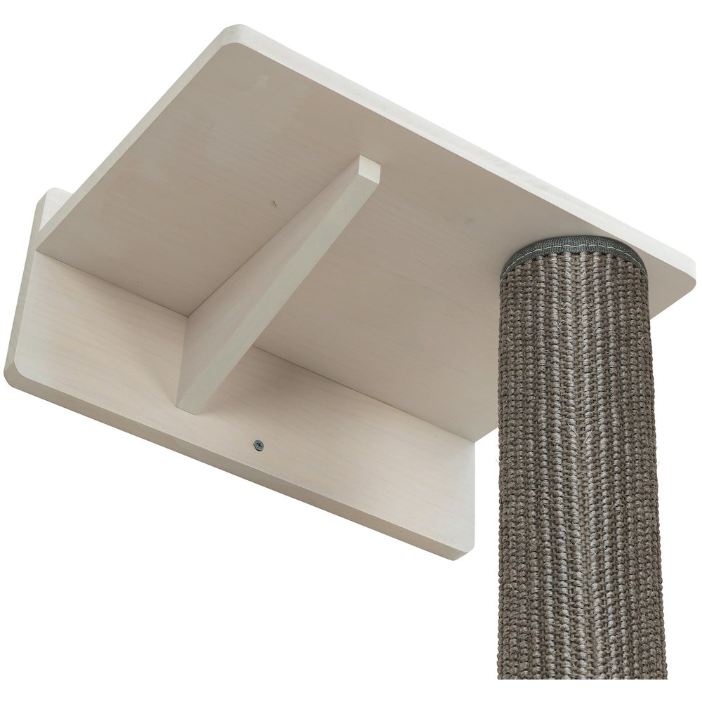 Wall Set 1 Wall Mounted Sisal Cat Scratching Post with Ledge, Gray