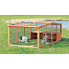 Weatherproof Outdoor X-Large Wooden Small Animal Cage and Run with Hinged Roof