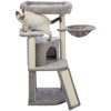 Adriana Plush & Sisal 3-Level 41.7" Cat Tree with Scratching Posts & Condo, Gray