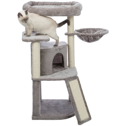Adriana Plush & Sisal 3-Level 41.7" Cat Tree with Scratching Posts & Condo, Gray