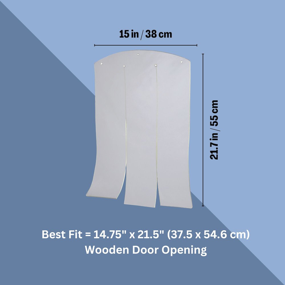 natura 15 x 21.7" Vinyl Door Flaps for Wooden Outdoor Dog Houses, Clear Plastic