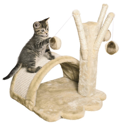 Tavira Plush & Sisal Kitten Scratching Pad and Toy Tree, Beige
