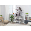 Eduardo Plush & Sisal 4-Level 57.1" Cat Tree with Scratching Posts & Condo, Gray