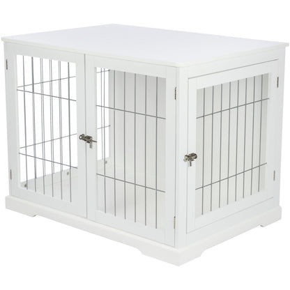 38.7" Dog Crate, Wooden Indoor Kennel Furniture for Large Dogs Up to 66 lb