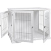 32.7" Dog Crate, Wooden Indoor Kennel Furniture for Medium Dogs Up to 50 lb