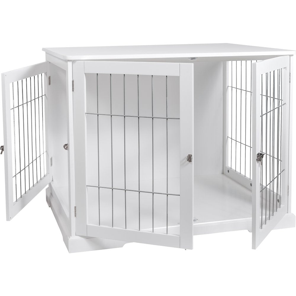 32.7" Dog Crate, Wooden Indoor Kennel Furniture for Medium Dogs Up to 50 lb