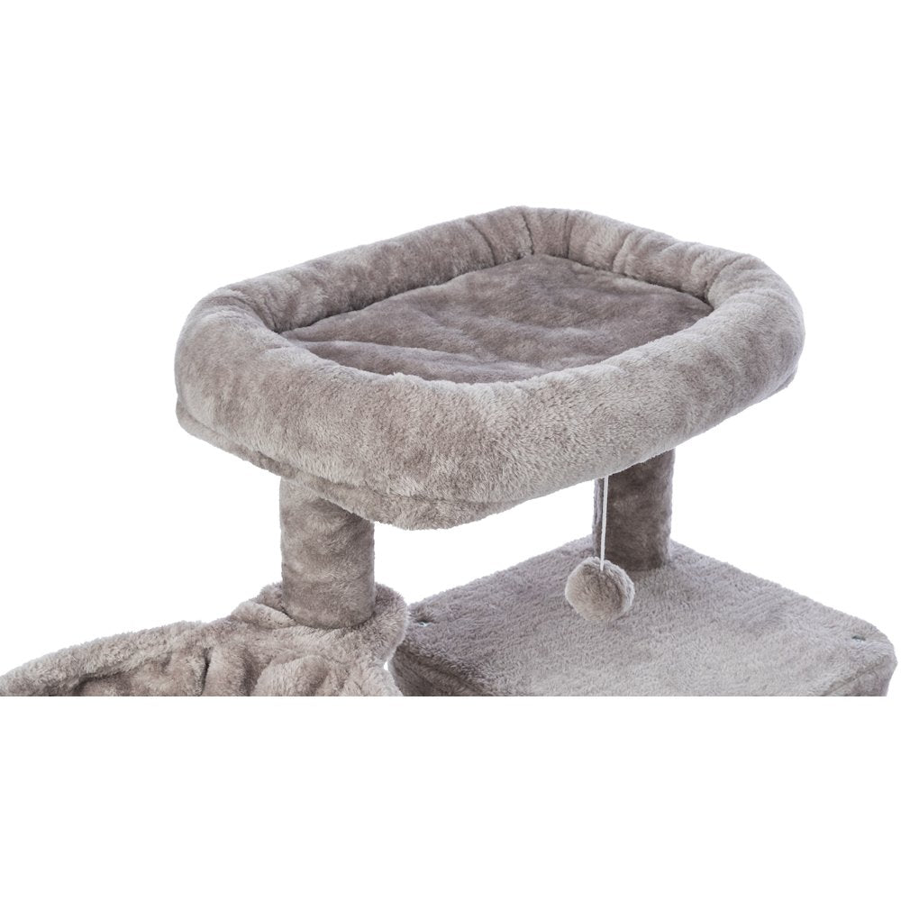 Pepito Plush & Sisal 2-Level 39.4" Cat Tree with Scratching Posts & Condo, Gray