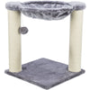 Baza Jute 19.7" Cat Scratching Posts with Hammock & Hanging Cat Toy, Gray